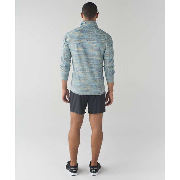 Lululemon Men's Surge Warm 1/2 Zip Space Dye Camo Deep Navy Alberta Lake Small - Picture 2 of 6